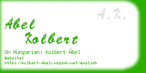 abel kolbert business card