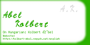 abel kolbert business card